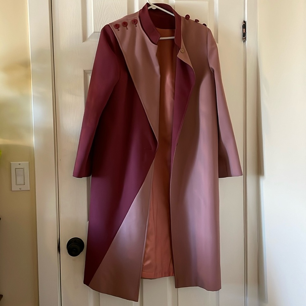 VINTAGE Tabe Montreal trench blazer spring jacket coat mauve wine